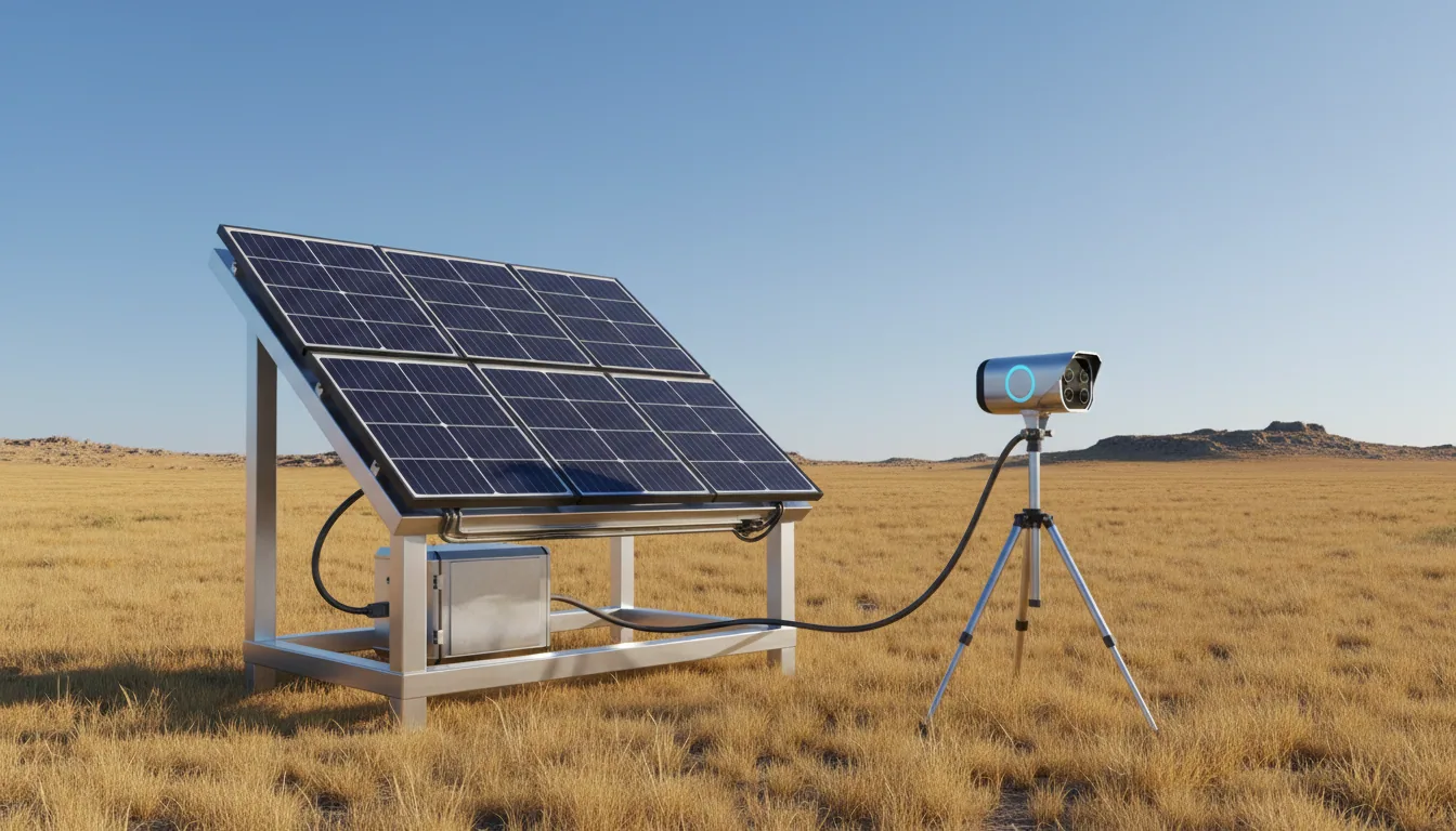 Solar-powered AI sensing system in a remote landscape